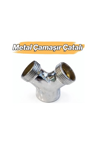 Lexroo Metal Çamaşır Bulaşık Çatalı Musluk Girişi Uzun Ömürlü Metal Gövde Çift Musluk Bağlantı