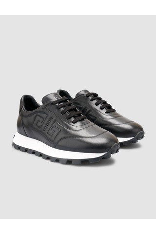 %100 Hakiki Deri Siyah Kadın Sneaker Siyah
