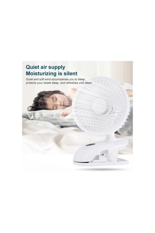 Led Ekranlı F601 Çok Fonksiyonlu Klipsli Elektrik Fan Blue