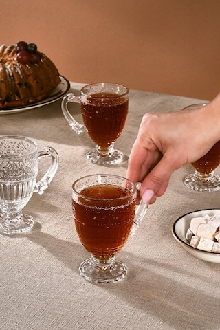Karaca Leyla 4 Kişilik Çay Fincan Seti 190 Ml Şeffaf