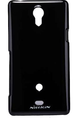 Nillkin Xperia T Lt30p İle Uyumlu Parlak Sert Kauçuk Kılıf Siyah Siyah