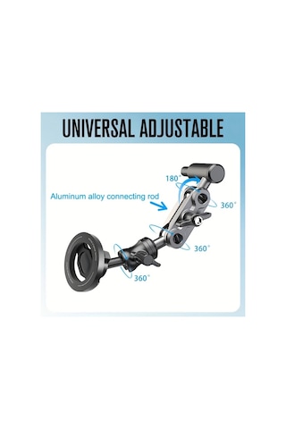 Boatshop1 Siyah Off Road Araç Manyetik Telefon Tutucu A Post Direksiyon Kolu Kamyon Alüminyum Alaşım Destek Çubuğu