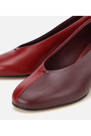 Hotiç Kadın Deri Bordo Vişne İki Renkli İnce Topuklu Stiletto 01ayh316590a787 01ayh316590a787 Bordo