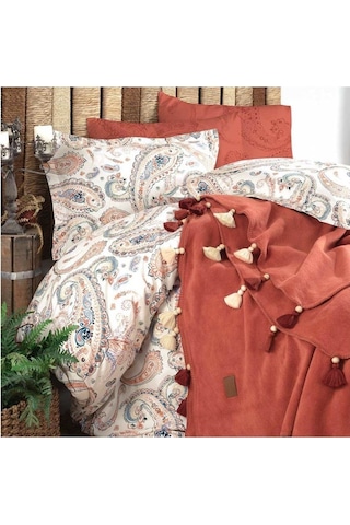 İyi Geceler İstanbul Boho Chic Çift Kişilik Battaniyeli Tarçın Nevresim Takımı Tarçın