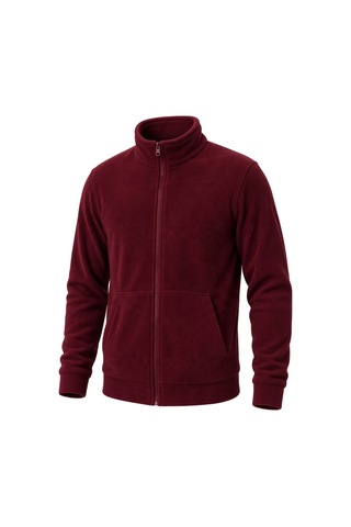 Givoria Erkek Polar Hırka Kışlık Fermuarlı Çeket Tüy Toplamaz Rüzgar Geçirmez Polar Kazak Sweat Bordo Bordo