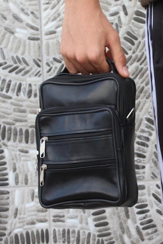 Mergenshoes Mkm C13 Siyah Hakiki Deri Erkek El Ve Omuz Çantası Siyah