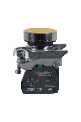 Schneider 22MM 1NA Metal Sarı Yaylı Buton - XB4BA51
