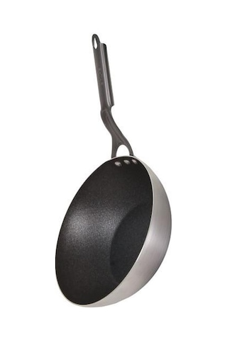 Mehtap Chefline İndüksiyon Tabanlı Wok Tava 28 Cm Cam Kapaklı Gri