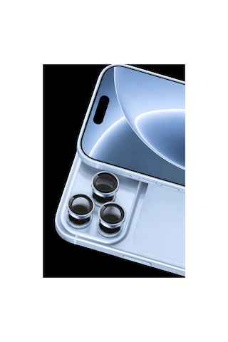 Newface Apple iPhone Uyumlu, 18 Pro Max Raze Metal Kamera Lens - Açık Mavi