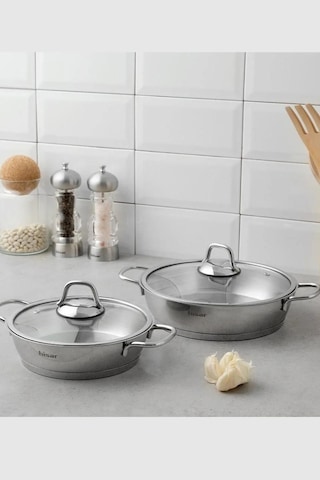Hisar Teos Çelik 4 Parça Sahan Seti 19-22 Cm - Gri