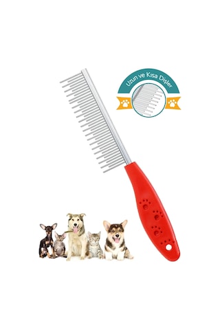 Markapet Tüy Açma Tarağı Kedi Köpek Kıtık Topak Açıcı Ergonomik Evcil Hayvan Bakım Tek Taraflı Metal Tarak