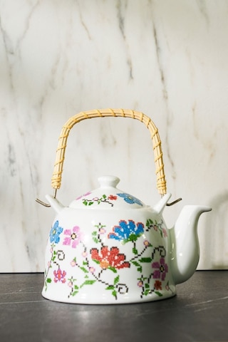 Prydml-2 Miss Betty Emaye Hasır Saplı Porselen Demlik 001