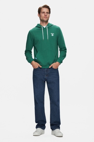 Ucla Nevada Yeşil Kapüşonlu Baskılı Standard Fit Erkek Sweatshirt Yeşil