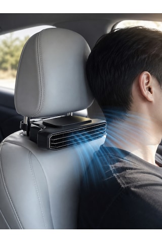 Araç Koltuğu İçin 5 Hız Kademeli Soğutucu Fan Aroma Hazneli Usb-c Şarjlı - Lisinya
