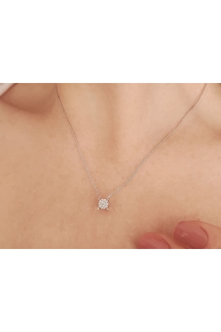 Sirius 0,50 Ct Görünümlü Modern Pırlanta Tektaş Kolye 0817P0052