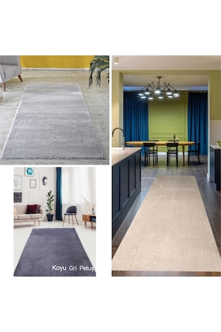 Arbese Peluş Halı Kaymaz Tabanlı Yolluk Post Halı Yumuşak Yapı