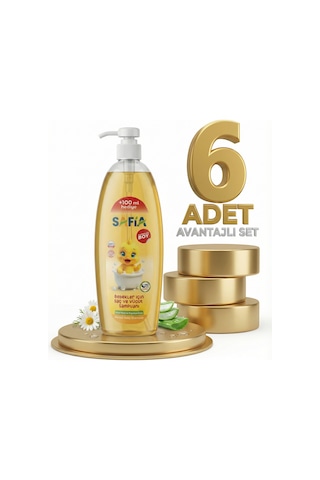 Safia Bebek İçin Saç Ve Vücut Şampuanı 6x750 Ml