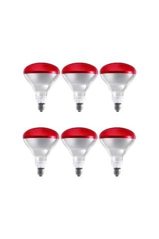 6 Adet 250w Kızılötesi Isıtıcılı Hayvan Isıtma Ve Kuluçka Lambası Kırmızı Işık E27 Kalın Duy 1