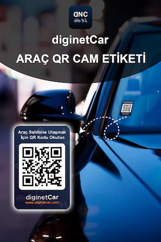 Araç Karekod Cam Etiketi Qr Kod Kimlik - Araç Numaratörü - Qr Co