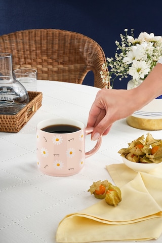 Karaca Daisy Lüsterli Pembe Papatya Desenli Mug 420 Ml