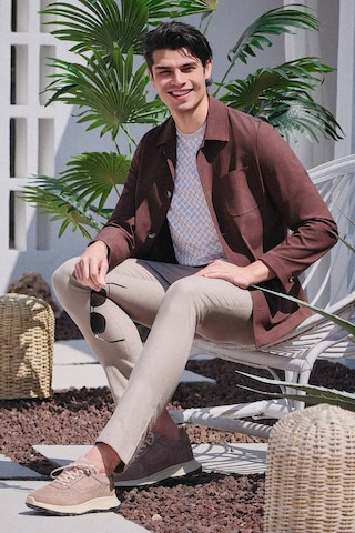 İmza Kahverengi Berberi Yaka Slim Fit Esnek Mont 1007260154 Koyu Kahverengi