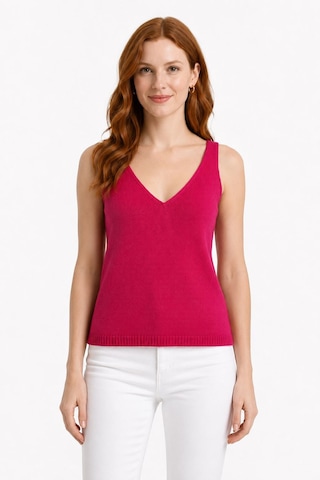 Neden Tekstil Kadın V Yaka Askılı Triko Süprem Atlet T-shirt - Pembe