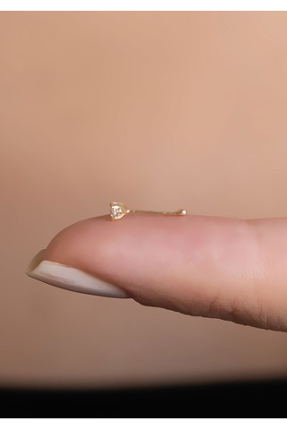 14 Ayar Altın Mini Tektaş Geçmeli Hızma Sarı