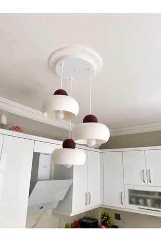 Lora Bohem Modern Salon Avizesi - Nestvibe Beyaz