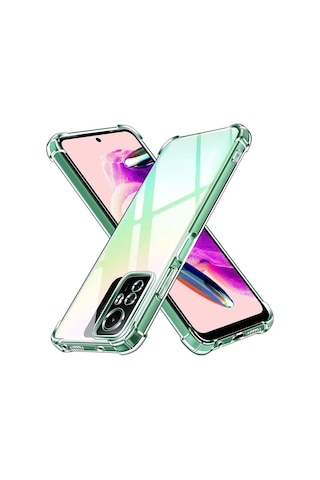 Xiaomi Uyumlu Redmi Note 12s Kapak Kamera Korumalı Airbag Antishock Köşe Korumalı Şeffaf Silikon Kılıf