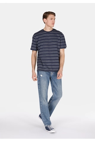 Colin's Colins Comfort Fit Yuvarlak Yaka Çizgili Erkek Lacivert Kısa Kol Tişört Cl1073624 Q1.v1 Nav Lacivert