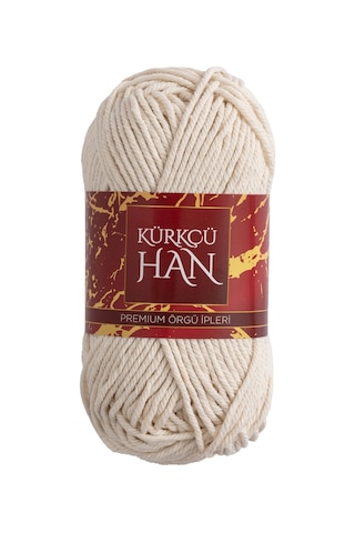 Kürkçü Han Cotton Comfort 100gr Pamuklu Makrome Punch Amigurumi Örgü İpi - Fil Dişi