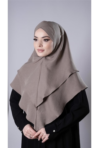 Vizon Pratik Hazır Geçmeli Tesettür Eşarp Pamuk Caz Kumaş Çift Katlı Çapraz Hijab 2304 10