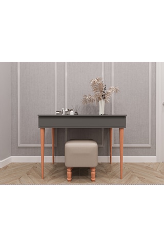 Asra Trend %100 Mdflam Aynalı Makyaj Masası Mam-01 Antrasit Antrasit