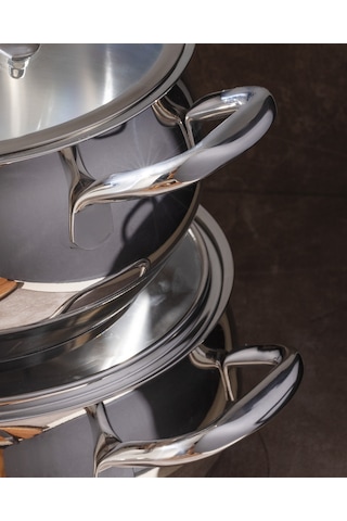 Madame Coco Vera 8 Parça Tencere Seti - Çelik Çok Renkli