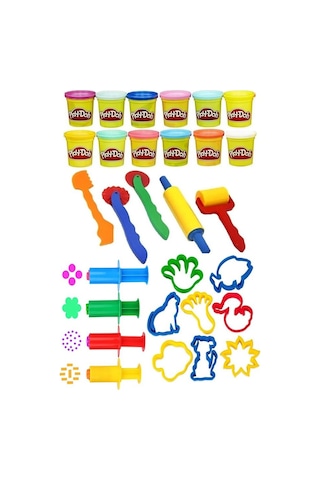 12 Renk Oyun Hamuru Kalıbı Merdane Silindir Kesici Şekiller Ve Enjektör Seti 29 Parça 1 Paket Okul Kreş Ana Sınıfı Etkinlik Okul Öncesi