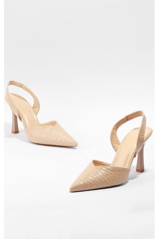 Paris Shoes Paris Bej Sade Ve Göz Alıcı Tasarımlı Topuklu Ayakkabı Z102-bej Bej