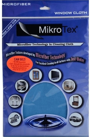Mikrotex Mikrofiber Cam Bezi 4 Adet Mavi 40 x 50 CM