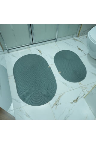 Zengin Supla 2'li Banyo Paspas Set Antrasit