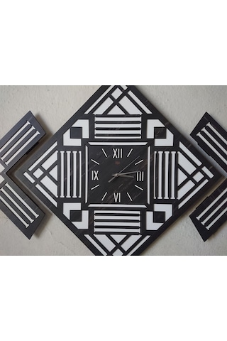 Duvar Saati Ahşap 100 X 70 Cm Siyah