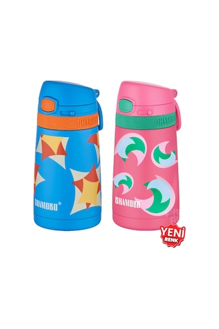 Shamobo 2li Set Pipetli Çelik Termos 350ml -6 Saat Isı Yalıtımı- Lila