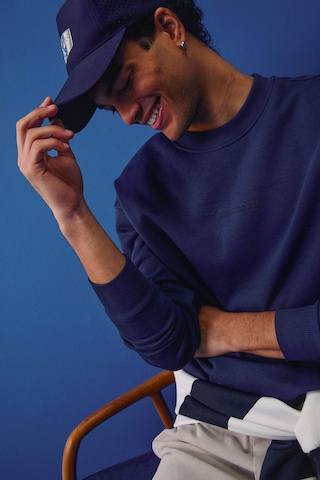 Defacto Boxy Fit Bisiklet Yaka İçi Yumuşak Tüylü Baskılı Sweatshirt X8282az25aunv64 Lacivert