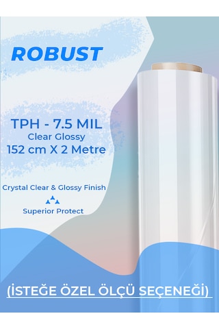 152 Cm X 2 Metre Tph Pvc Şeffaf Boya Koruma Filmi 190 Mikron Özel Kesim Seçeneği