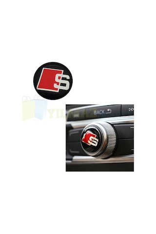 Audi S Logo Joystick Klima Teyp Düğme Damla Silikon Sticker 18 x 18 mm 4 Adet