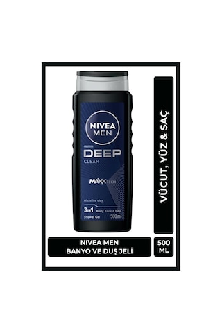Men Erkek Deep Dimension Banyo Ve Duş Jeli 500ml, 3'ü1 Arada Komple Bakım, Vücut Saç Ve Yüz Diğer
