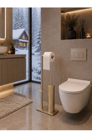 Osmo Akasya Yedekli Kağıtlık Klozet Fırçası Saten Acar 804.10saten 000 Açık Krem