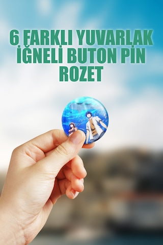 Grand Blue Dreaming Çanta Süsü Rozet İğneli Buton Rozet Seti 6 Adet Çok Renkli