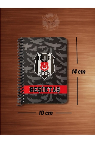 Bjk Beşiktaş Taraftar Not Defteri 72 Yaprak Çizgili Ödev Defteri Gri