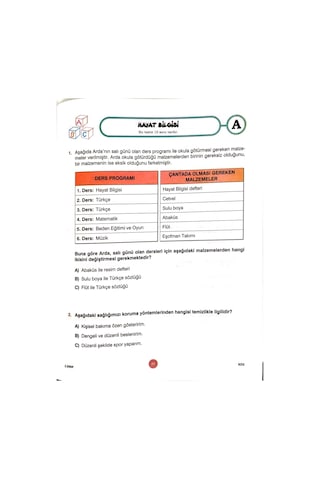 2.sınıf Deneme Sınavı - 3 Kitapcık