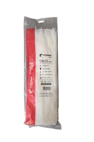 Tork 370x7,5 Mm Plastik Kablo Bağı Beyaz 100 Adet