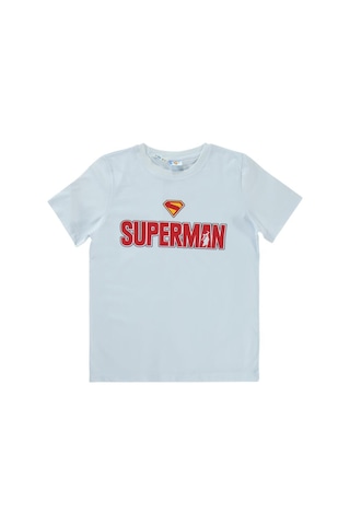 Superman Süperman Baskılı 10-13 Yaş Tişört - Beyaz